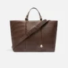 Bolso shopper horizontal Marino Bolso tote de piel suave Bolso shopper horizontal Marino Bolso tote de piel suave
