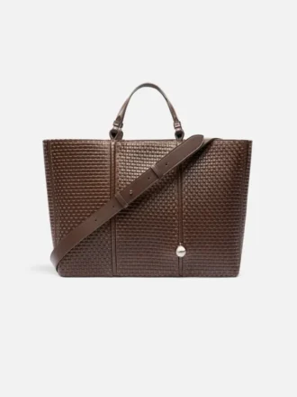 Bolso shopper horizontal Marino Bolso tote de piel suave