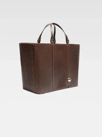 Bolso shopper horizontal Marino Bolso tote de piel suave