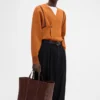 Bolso shopper horizontal Marino Bolso tote de piel suave Bolso shopper horizontal Marino Bolso tote de piel suave
