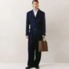Bolso shopper horizontal Marino Bolso tote de piel suave Bolso shopper horizontal Marino Bolso tote de piel suave