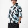 Camisa asimétrica de manga corta Pablo con estampado Zebra Arty