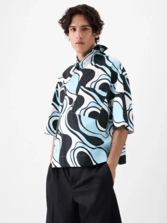 Camisa asimétrica de manga corta Pablo con estampado Zebra Arty