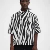 Camisa de manga corta Pablo Camisa asimétrica con estampado Wavy Psyche