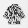 Camisa de manga corta Pablo Camisa asimétrica con estampado Wavy Psyche