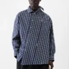 Camisa de manga larga Cuadro Camisa asimétrica con rayas Business Camisa de manga larga Cuadro Camisa asimétrica con rayas Business