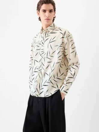 Camisa de manga larga Simon Camisa con estampado de follaje