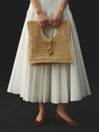 El bolso cuadrado pequeño Spiaggia Bolso cuadrado pequeño de rafia