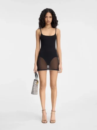 El vestido de punto Roupao Vestido mini transparente