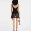 El vestido de punto Roupao Vestido mini transparente