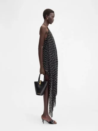 El vestido Riviera Vestido halter con flecos