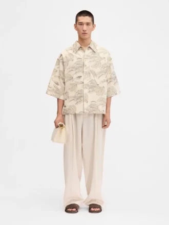 La camisa Aloe Camisa cuadrada de jacquard con estampado de plátanos