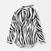 La camisa Cuadro Camisa asimétrica con estampado Zebra Arty La camisa Cuadro Camisa asimétrica con estampado Zebra Arty