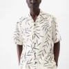 La camisa Fonccio Camisa de bolos con estampado de follaje La camisa Fonccio Camisa de bolos con estampado de follaje