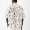 La camisa Fonccio Camisa de bolos con estampado de follaje La camisa Fonccio Camisa de bolos con estampado de follaje