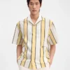 La camisa Jean Camisa de bolos a rayas
