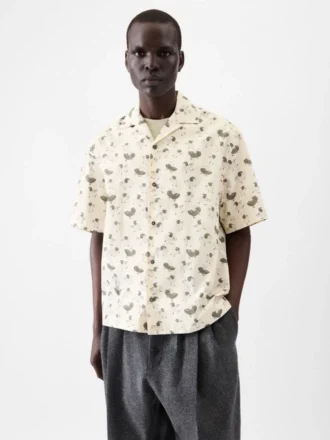 La camisa Jean Camisa de bolos con estampado de patos La camisa Jean Camisa de bolos con estampado de patos