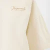 La camiseta Corto Camiseta bordada de corte cuadrado La camiseta Corto Camiseta bordada de corte cuadrado