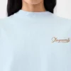 La camiseta Corto Camiseta bordada de corte cuadrado La camiseta Corto Camiseta bordada de corte cuadrado