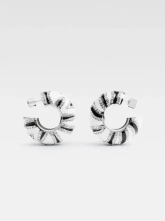 Los aretes Zebra Aretes de aro con estampado de cebra en strass Los aretes Zebra Aretes de aro con estampado de cebra en strass