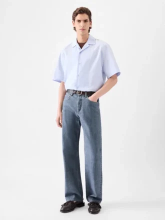 Los pantalones rectos de denim de Nîmes Vaqueros de pierna recta