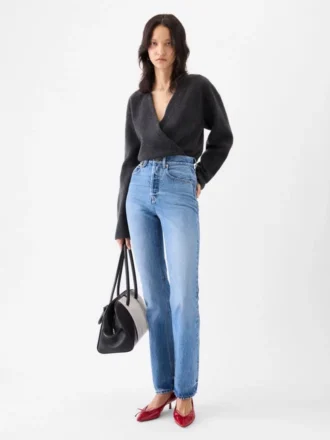 Los pantalones rectos de denim de Nîmes Vaqueros de pierna recta