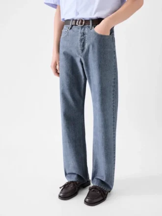 Los pantalones rectos de denim de Nîmes Vaqueros de pierna recta