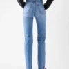 Los pantalones rectos de denim de Nîmes Vaqueros de pierna recta Los pantalones rectos de denim de Nîmes Vaqueros de pierna recta