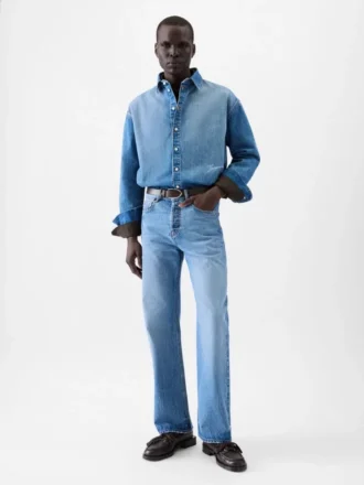 Los pantalones rectos de denim de Nîmes. Vaqueros rectos.