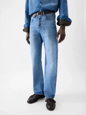 Los pantalones rectos de denim de Nîmes. Vaqueros rectos.