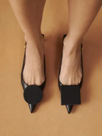 Los zapatos destalonados bajos Duelo Tacones bajos redondos y cuadrados