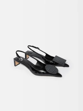 Los zapatos destalonados bajos Duelo Tacones bajos redondos y cuadrados