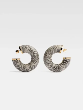 Pendientes de aro Mojave Pendientes de aro de cuero con motivo de cobra Pendientes de aro Mojave Pendientes de aro de cuero con motivo de cobra
