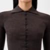 Polo de manga larga Merino Polo de punto transparente Polo de manga larga Merino Polo de punto transparente